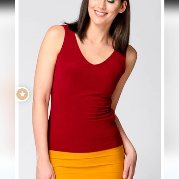 Joseph Ribkoff V-Neck Burgundy Camisole Tank Top Size: 4 - Picture 1 of 5